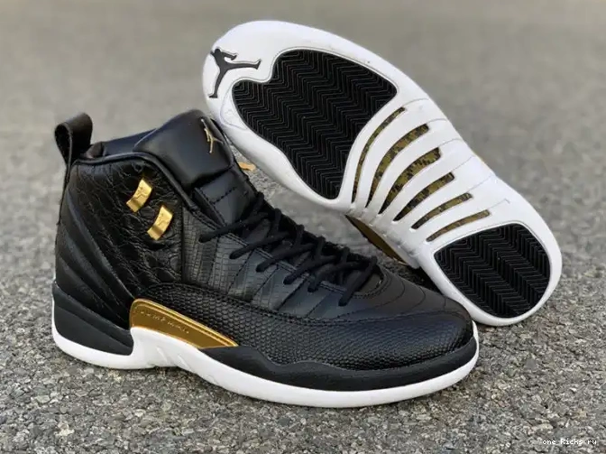 Chep Onekick Retro Air 12 AO6068-007 Black Metallic Jordan 'Reptile' Gold-White 0429